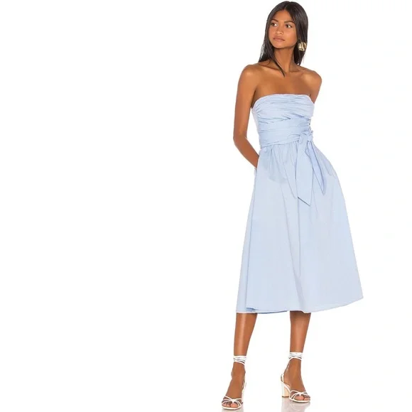 Song of Style Loki Midi Dress in Powder Blue - Picture 1 of 4